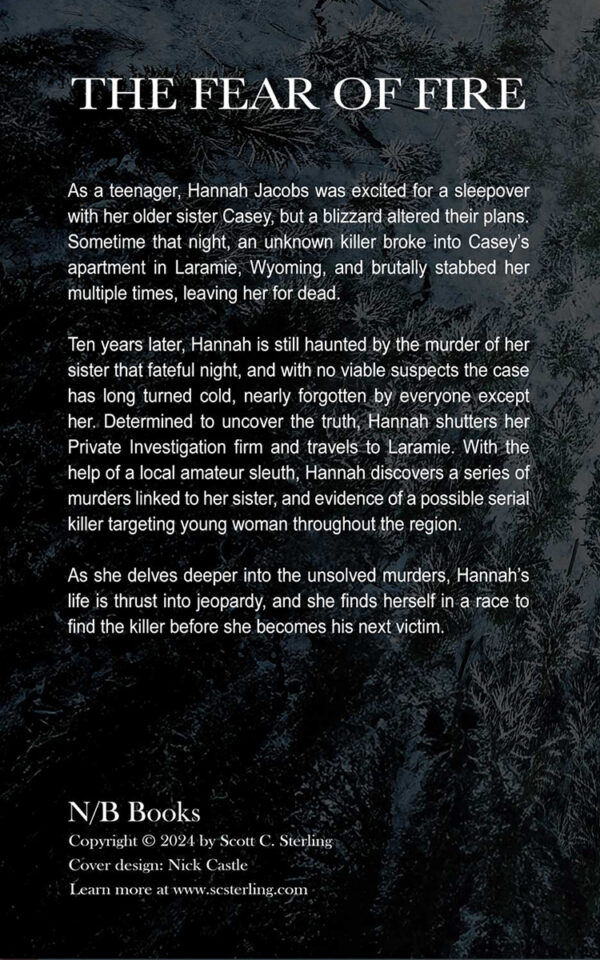 The Fear of Fire - Crime Thriller Back Cover